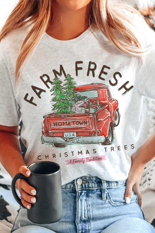 FARM FRESH CHRISTMAS TREES GRAPHIC TEE